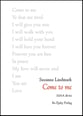 Come to me SSAA choral sheet music cover